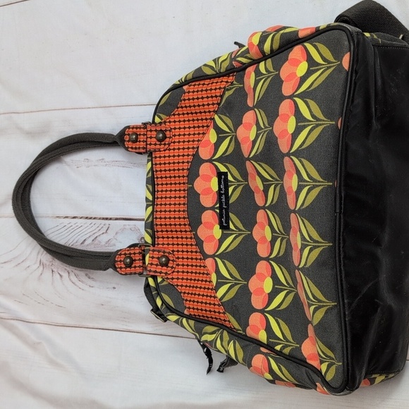 Petunia Pickle Bottom Handbags - Petunia Pickle Bottom Diaper Satchel Bookbag Purse Bright Bold Floral Design